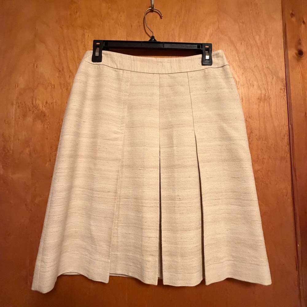 Banana Republic Cream Textured A-Line Skirt